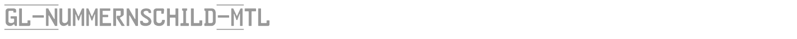 GL Nummernschild font preview